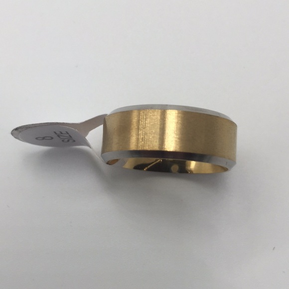 10K GOLD PLATED Over STAINLESS STEEL Size 8 - Picture 2 of 4